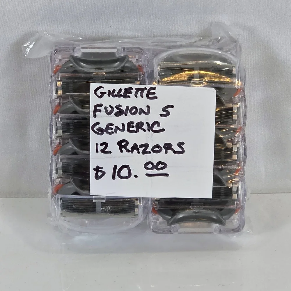 12 Unbranded Triple Blade Fit Gillette Fusion 5 Razor Blades 4 Cartridges Each